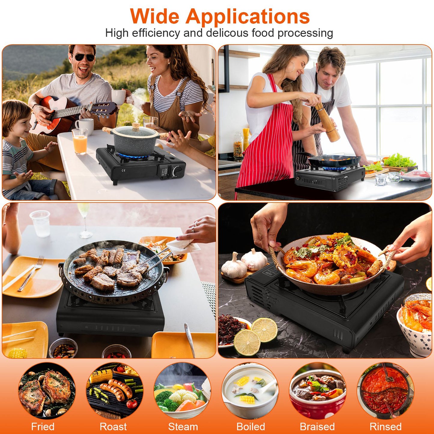 1Pc 3300W Portable Camping Stove