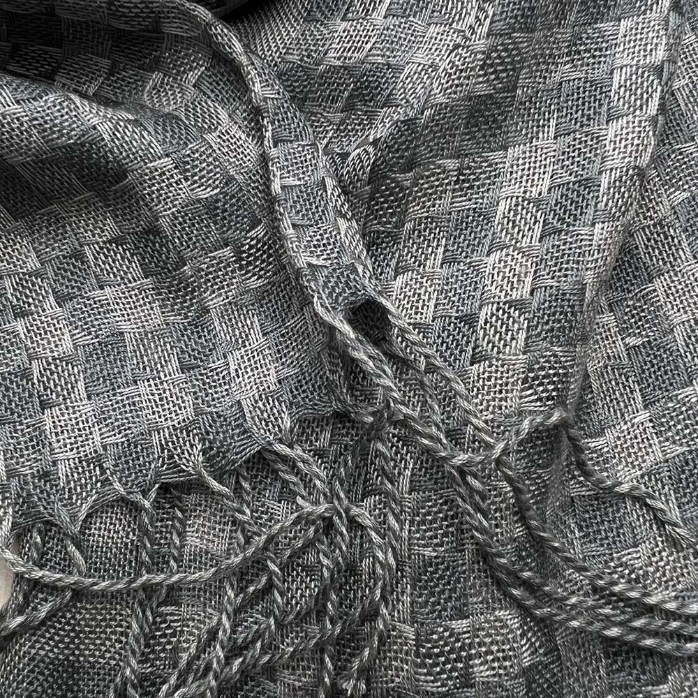 Deep Fringe Adds Movement Grey Acrylic Scarf With Fringe