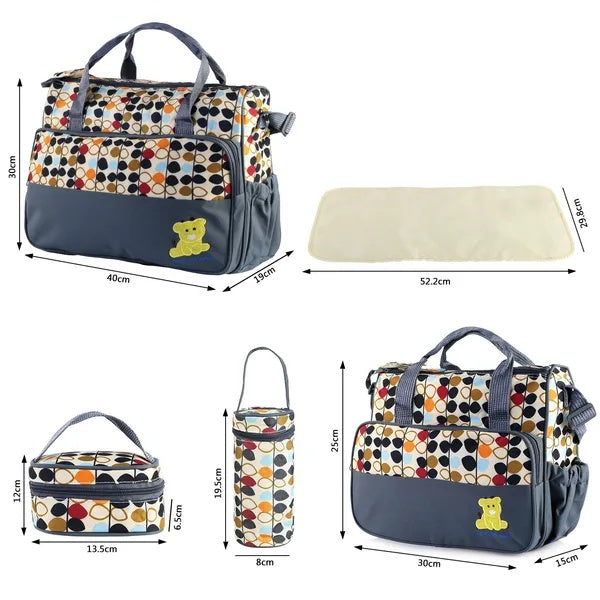 5PCS Baby Nappy Diaper Bags