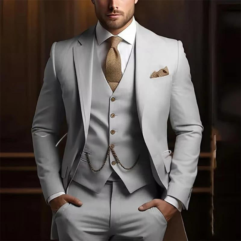 Men's High-Grade Gentleman Temperament Slim Suit Three-piece Suit