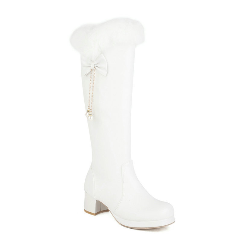 Tall Fleece-lined Cotton Over-the-knee Boots