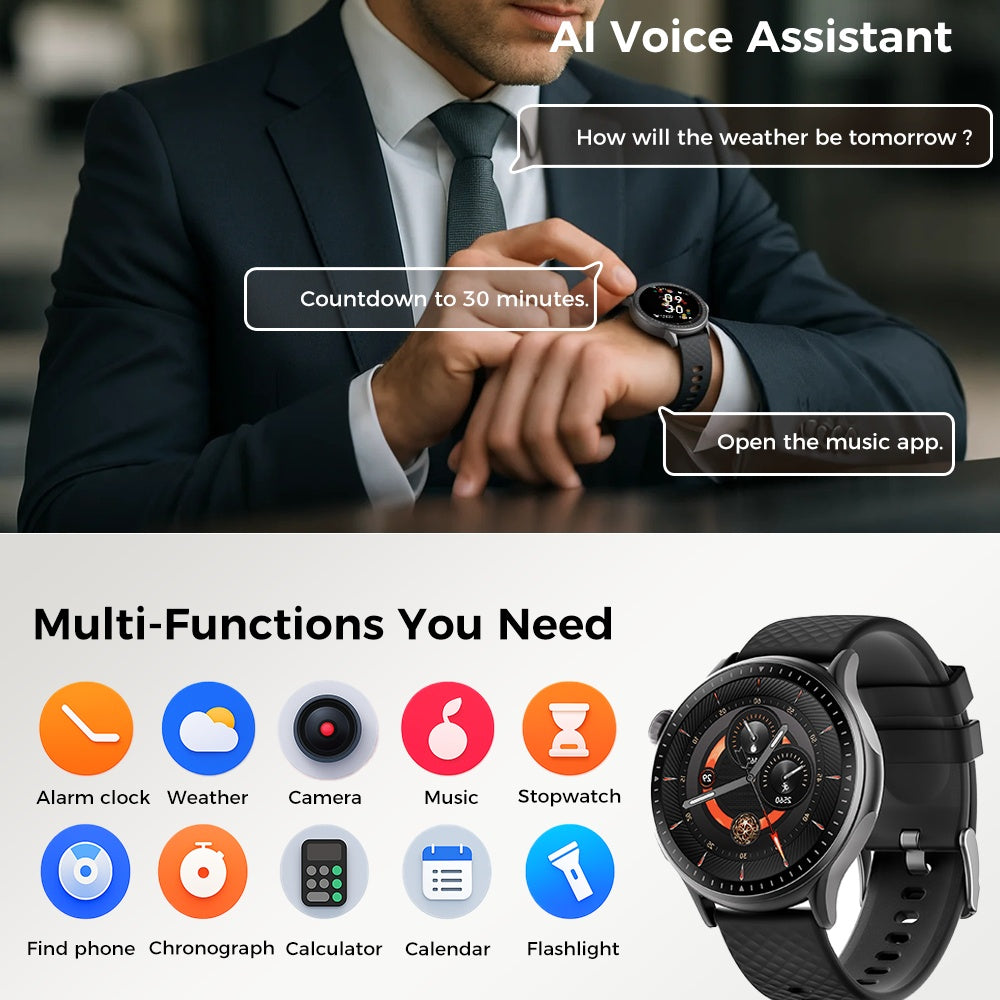 2025 New 1.55-inch Disc Smart Watch Health Tracker Health Manager