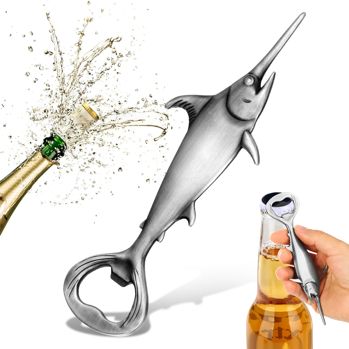 Swordfish Handle Metal Beer Bottle Opener