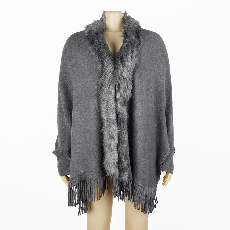 Women's Fall & Winter Faux Fur Trim Cardigan Coat
