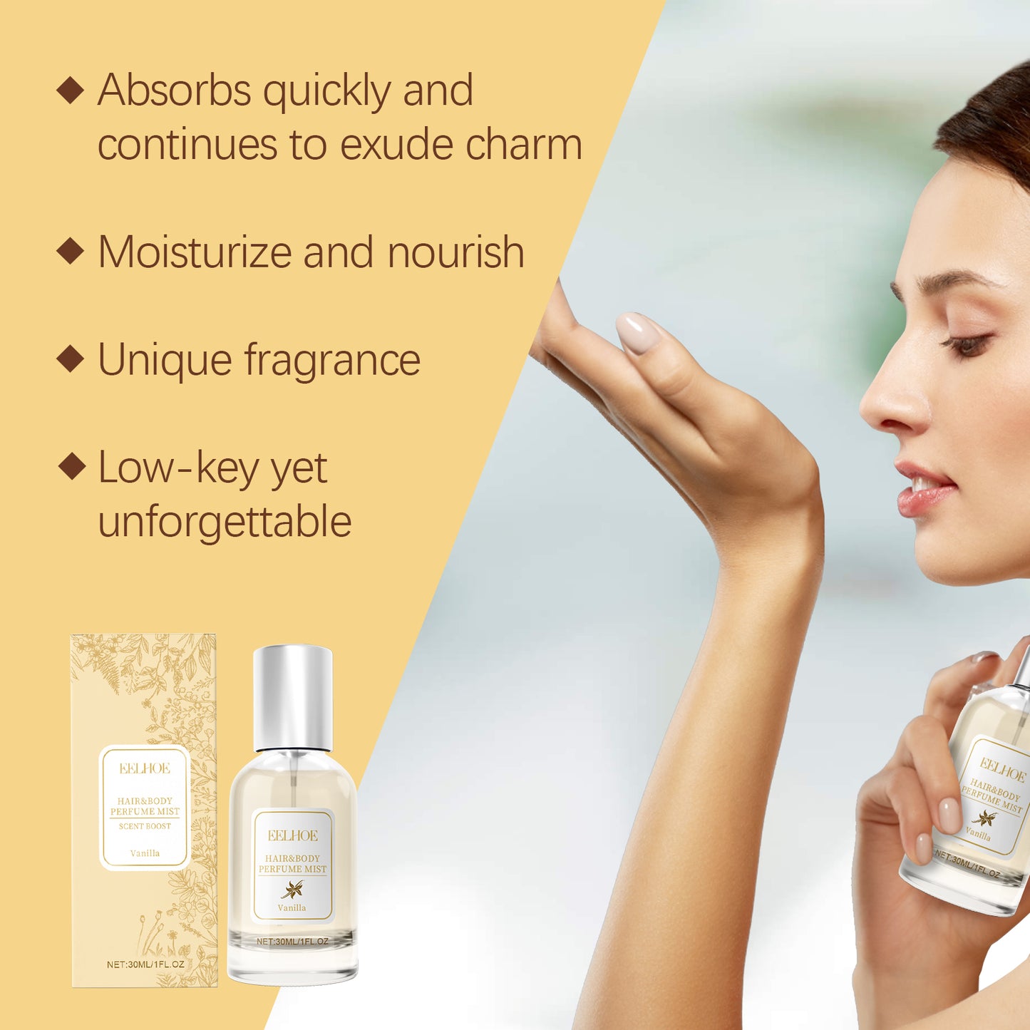 EELHOE - Vanilla Body Hair Perfume Spray
