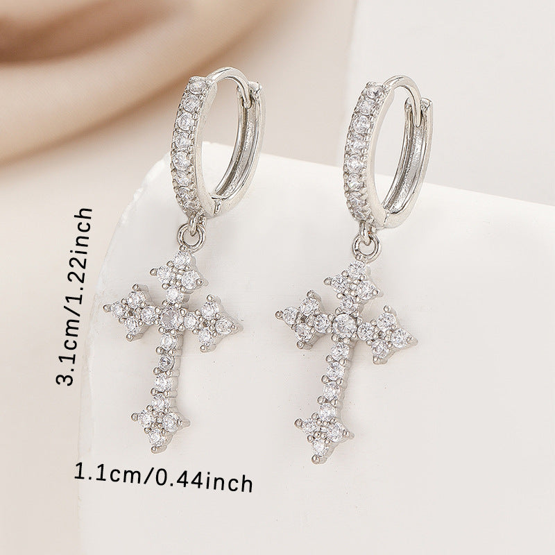 Men's Sparkling/Cross/Dangle Huggie Hoops