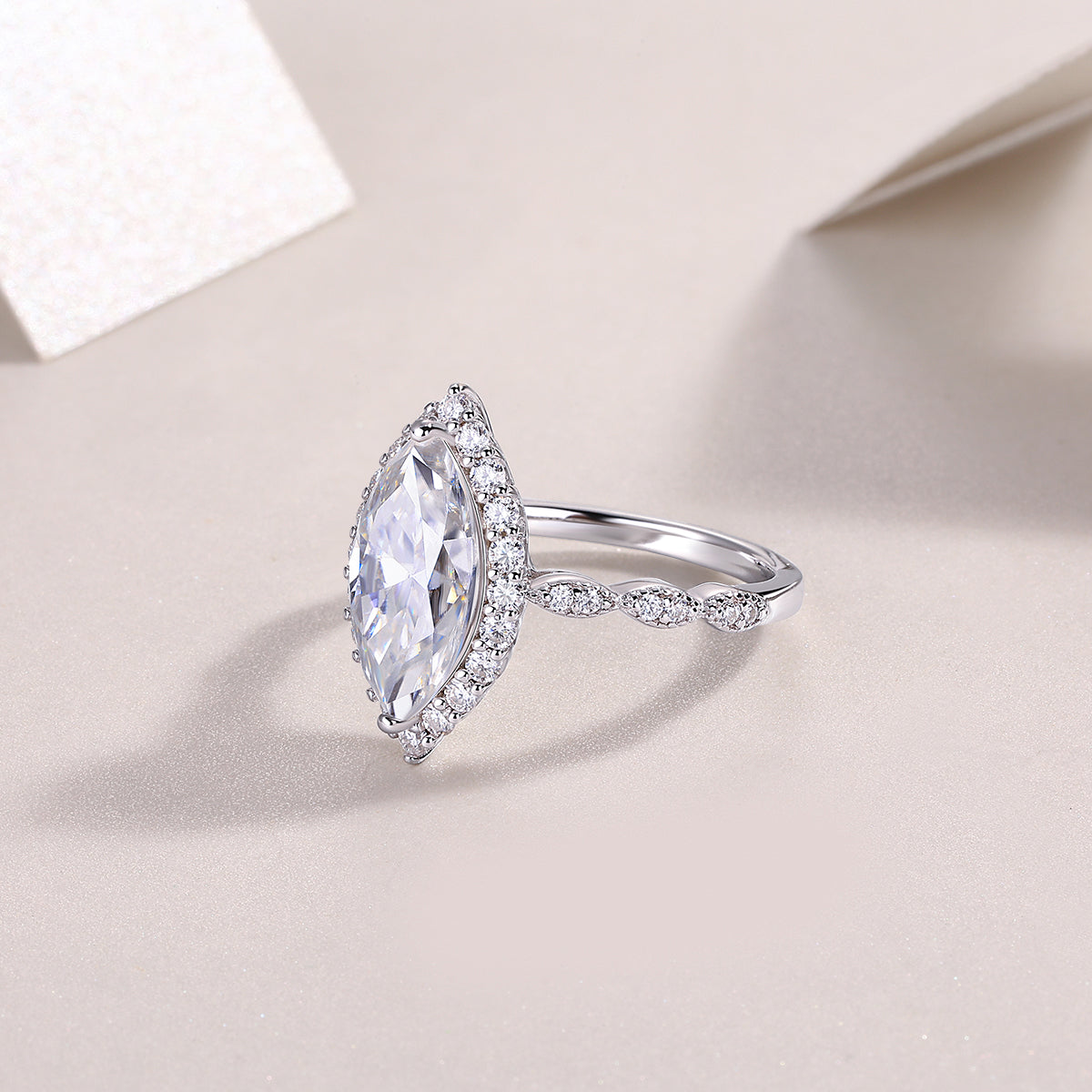 Starlight Craze - Diamond Jewelry Piece Set/Sterling Silver & Platinum Diamond Ring