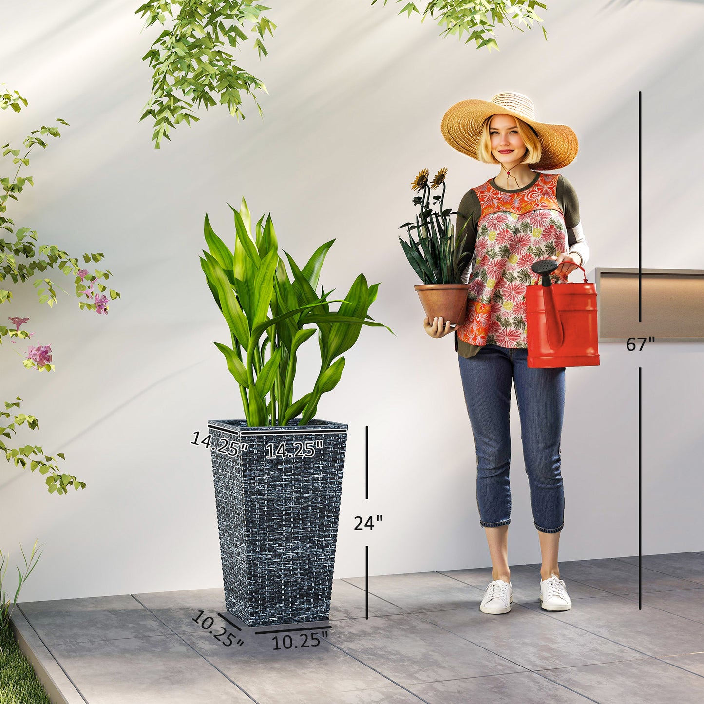 Tall Planters for Outdoor