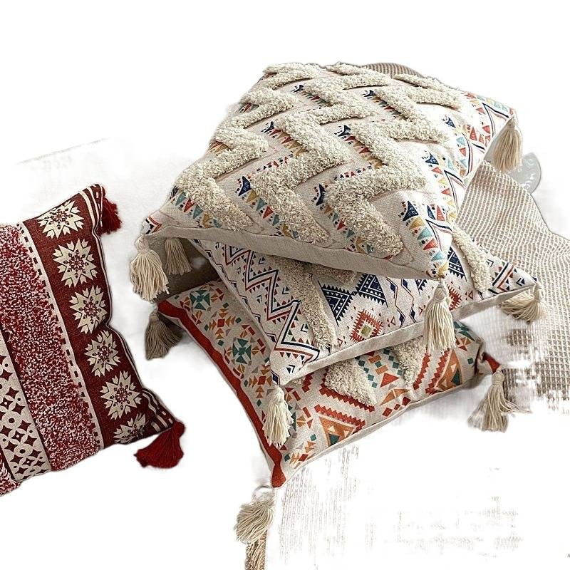 Tasseled Tufted Throw Pillows
