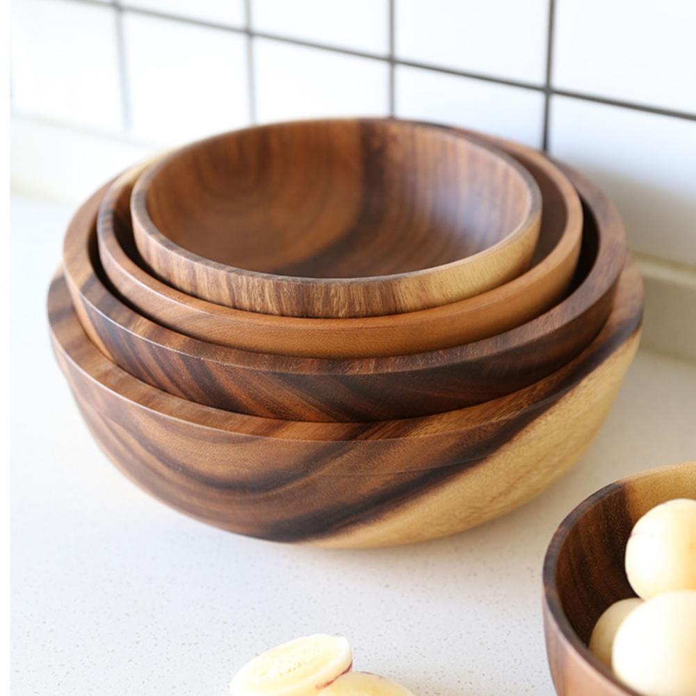 Natural Wooden Salad Bowls