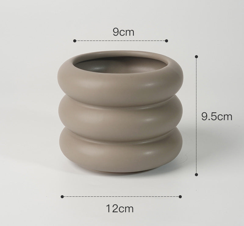 Morandi Round Ceramic Flower Vase