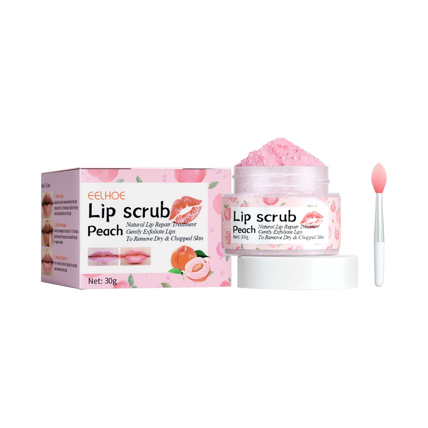 EELHOE Peach Lip Scrub For Fading Lip Lines
