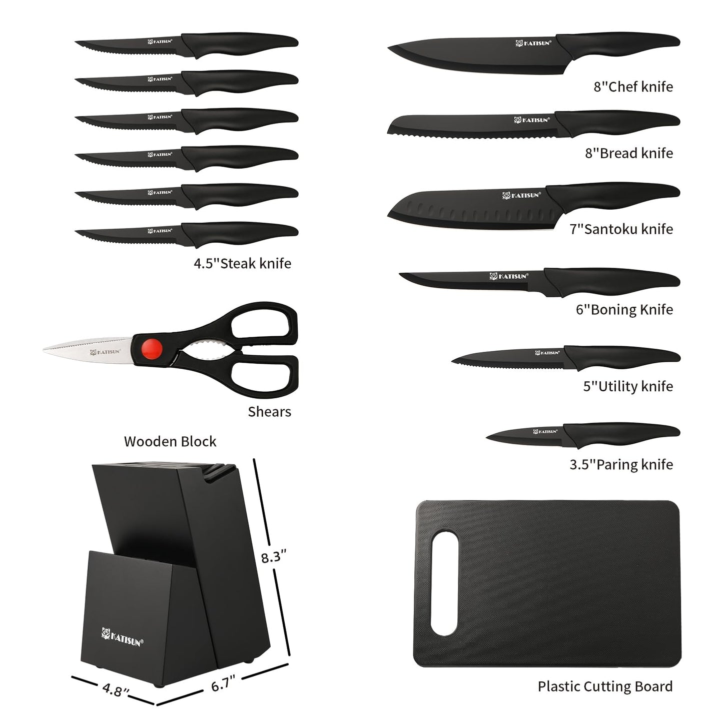 16 Pieces Kitchen Knife Set