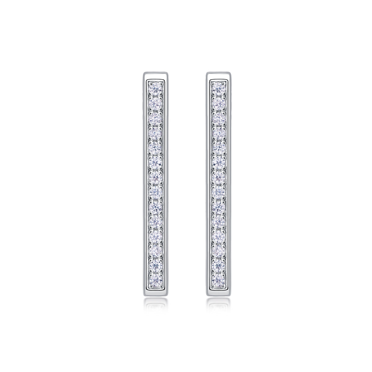 Kokang - Diamond Jewelry - Sterling Silver/Platinum-plated Stud Earrings