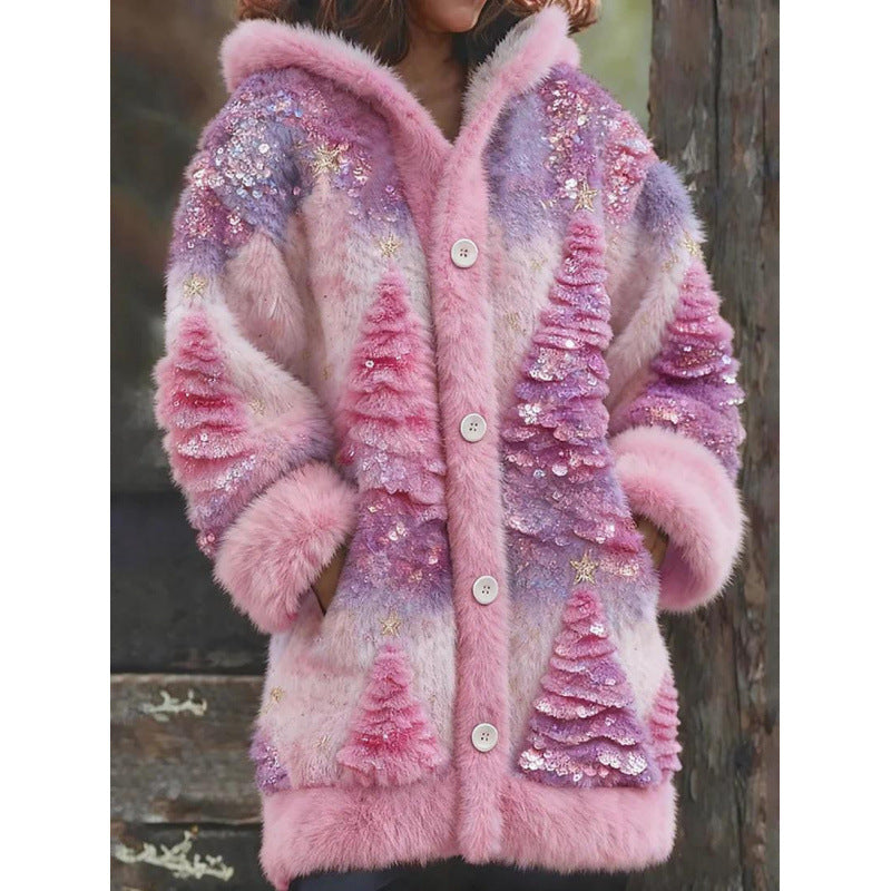 Cat Pattern 3D Printed Casual Hooded Cape Jacket