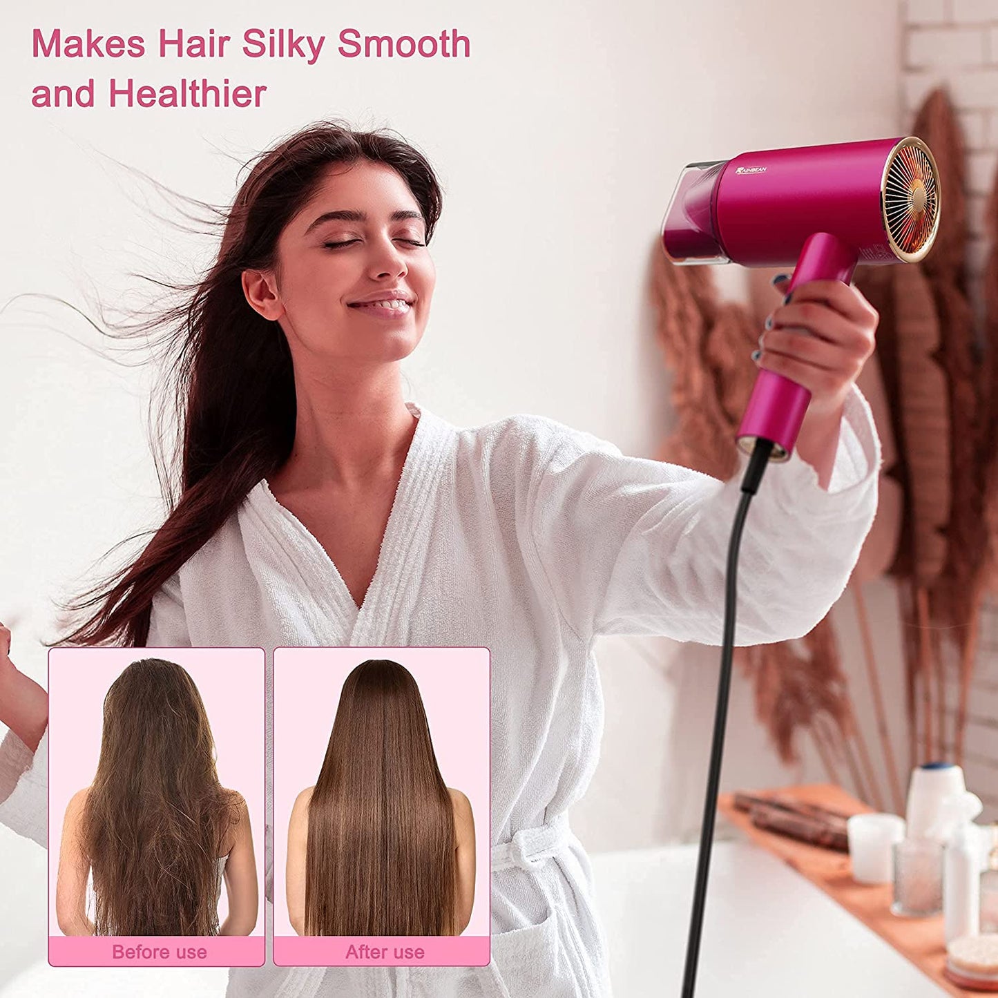 1800W Blow Dryer With Magnetic Nozzle 2 Speed & 3 Heat Settings
