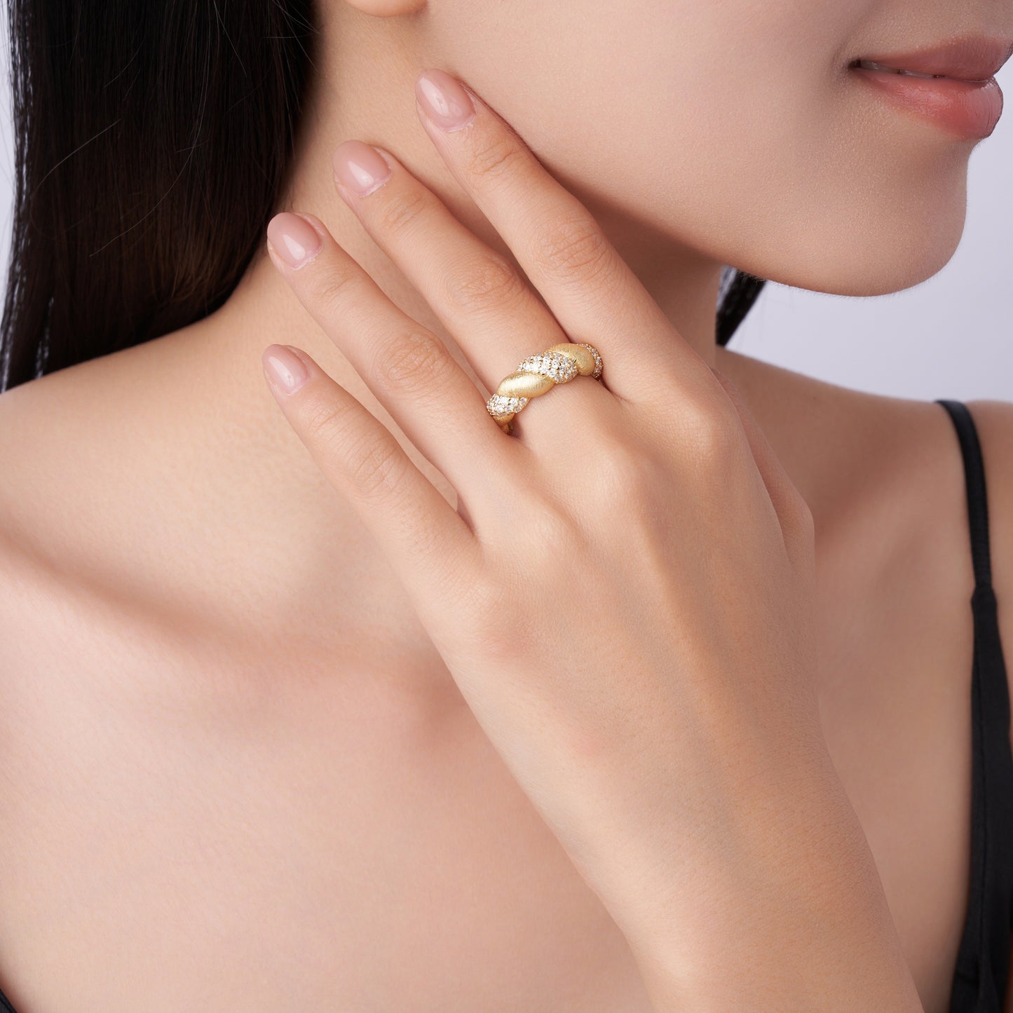 Tengman - Jewelry Accessory Set/Sterling Silver & Gold-plated Diamond