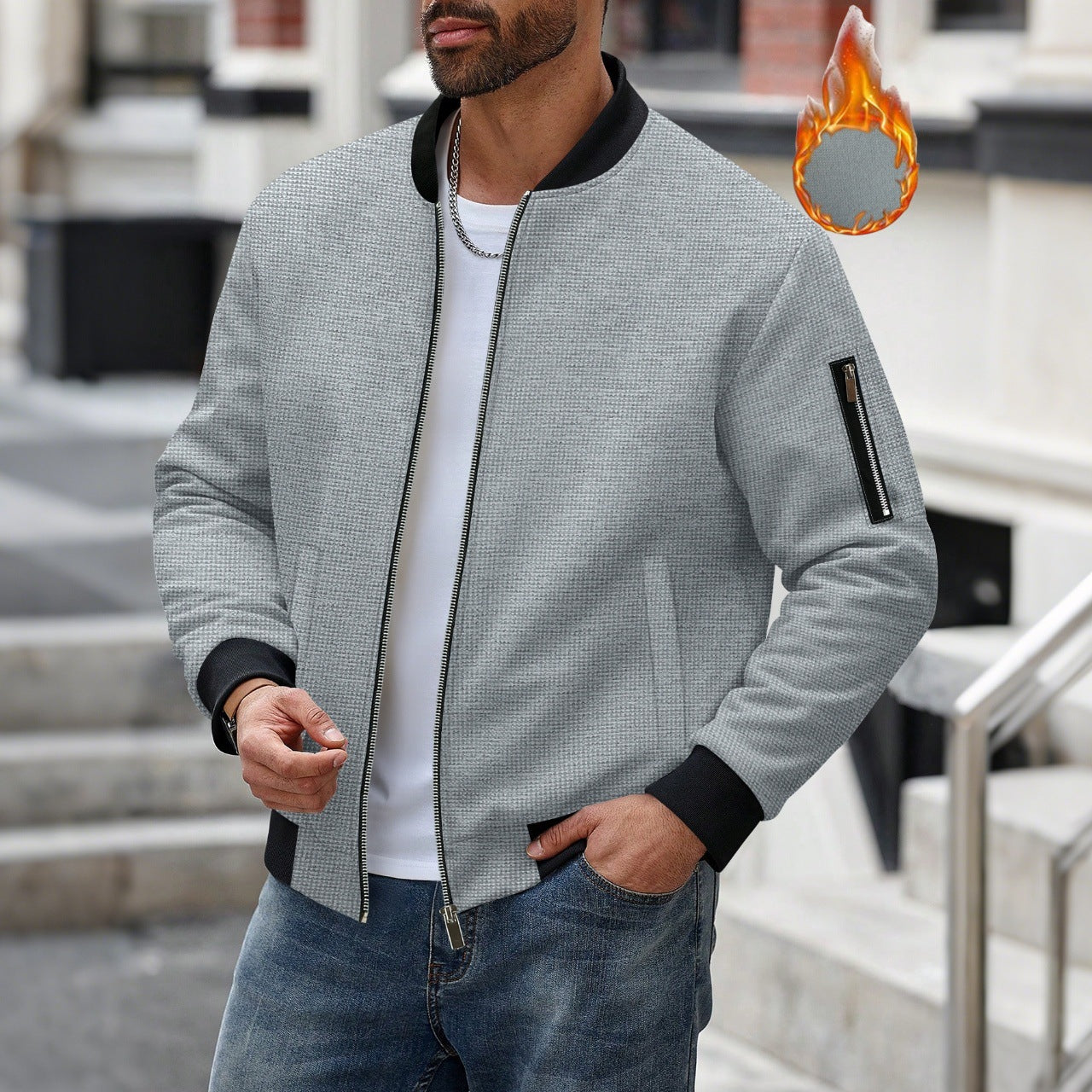 Men's Collar/Cardigan Coat