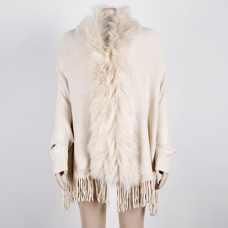 Women's Fall & Winter Faux Fur Trim Cardigan Coat