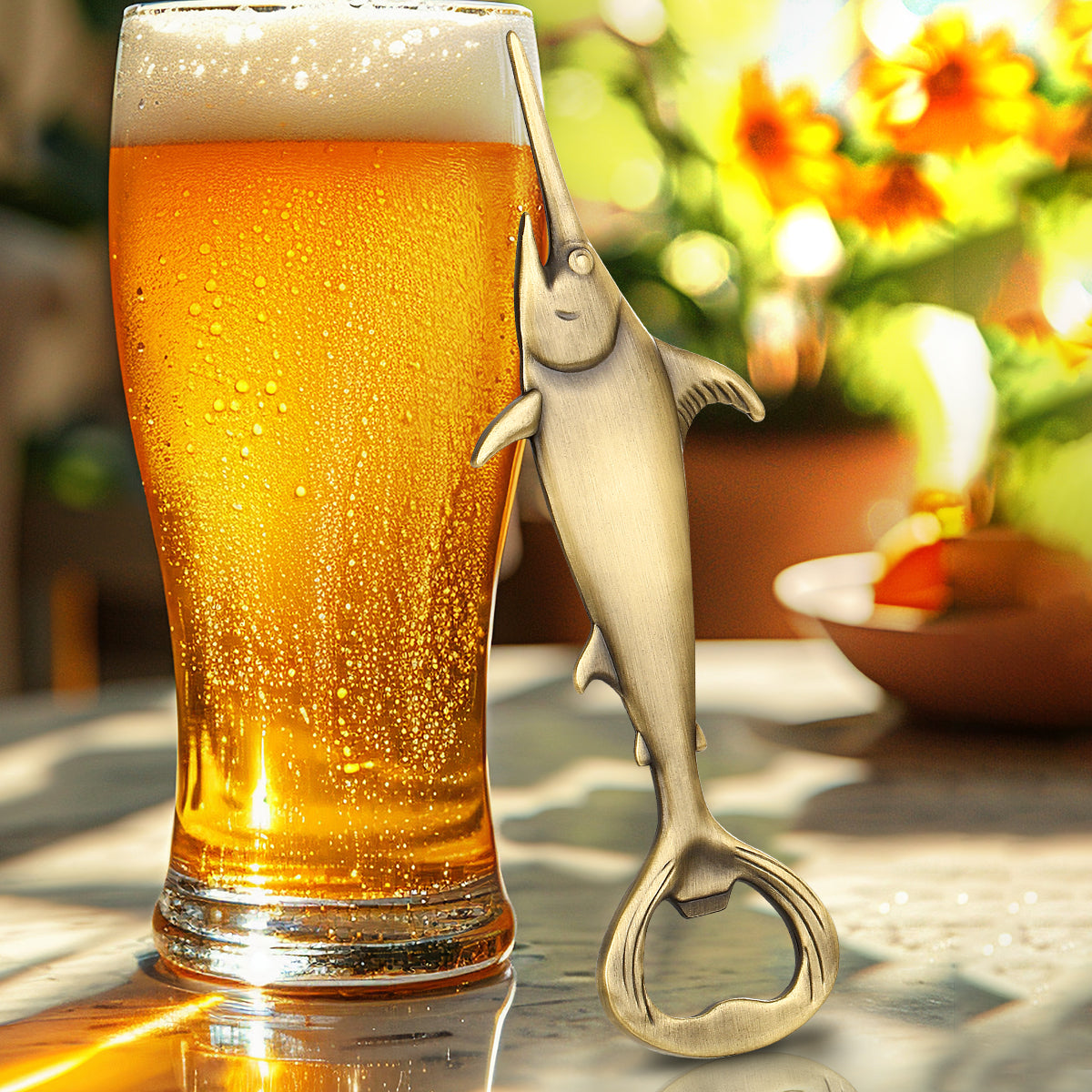 Swordfish Handle Metal Beer Bottle Opener