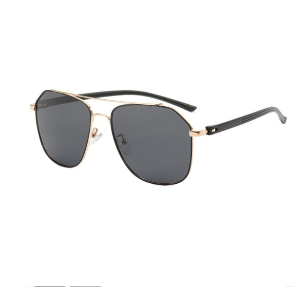Men's Large Frame Metal Double Bridge Aviator Sunglasses