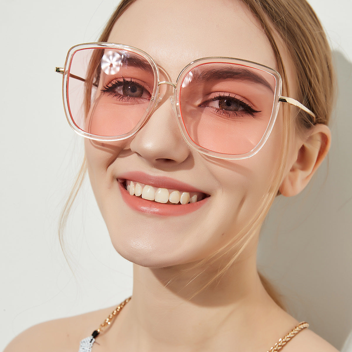 Women's Transparent Frame Ocean Colour Sunglasses