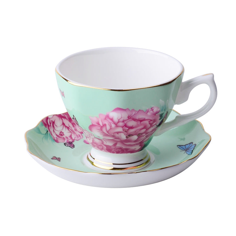 European Classic Series Bone China Coffee Cup & Saucer Set