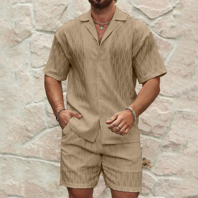 Men's Summer Fashion Solid Loose Casual Two Pieces
