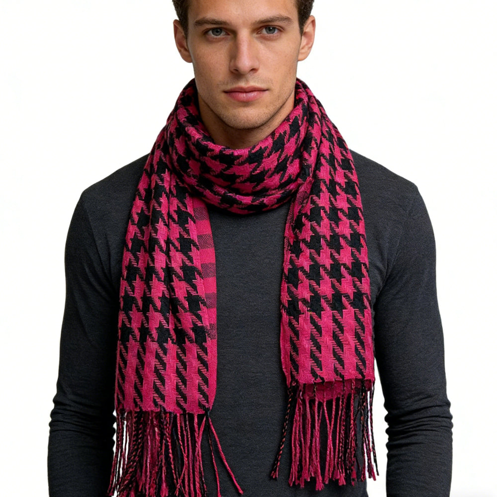 Textured Plush Jacquard Weave Traps Warmth Scarf
