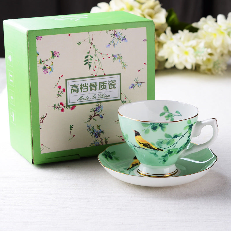 European Classic Series Bone China Coffee Cup & Saucer Set