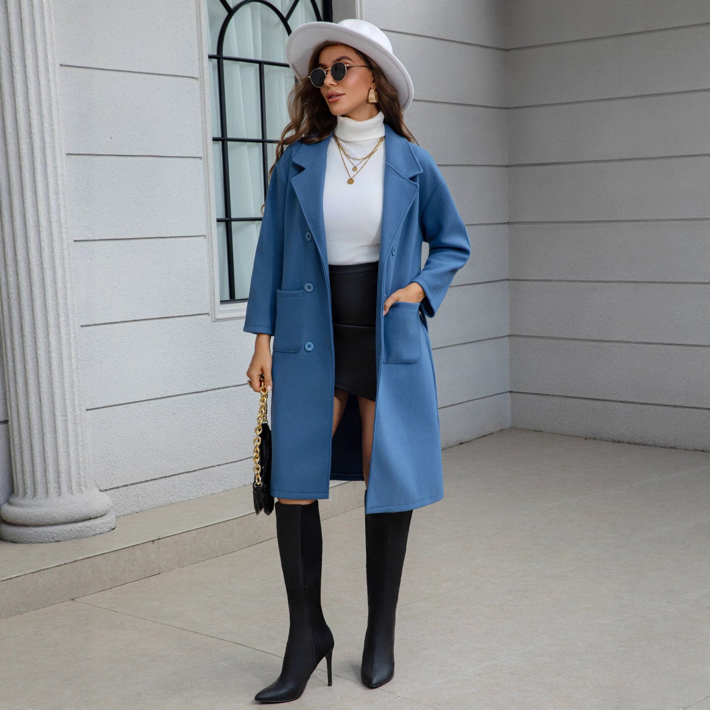Women's Mid-Length Wool Coat