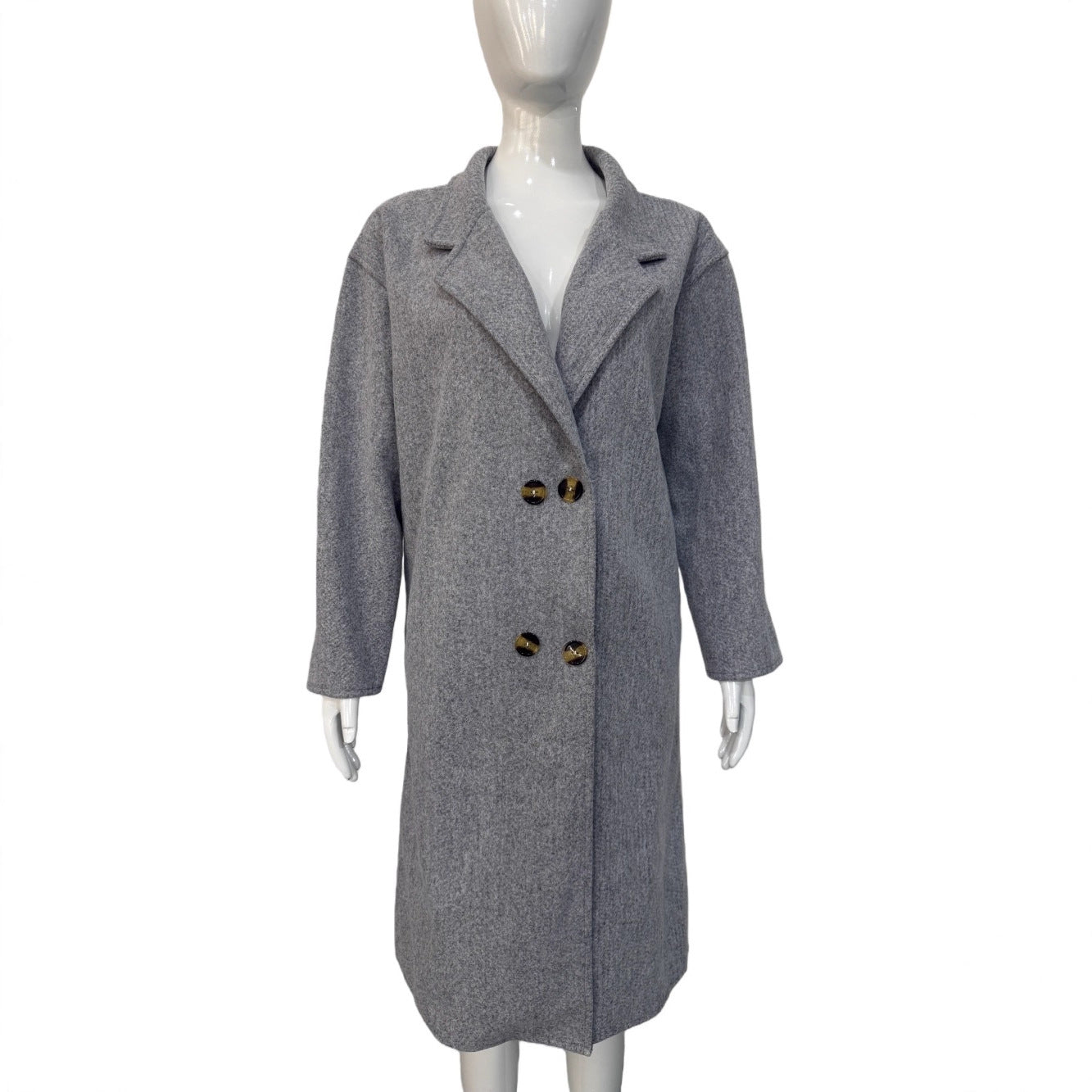 Women's French Mid-Length Hepburn Style Retro Slim Wool Coat