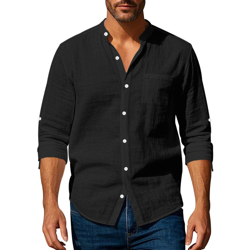 Long Sleeve Stand Collar Shirt