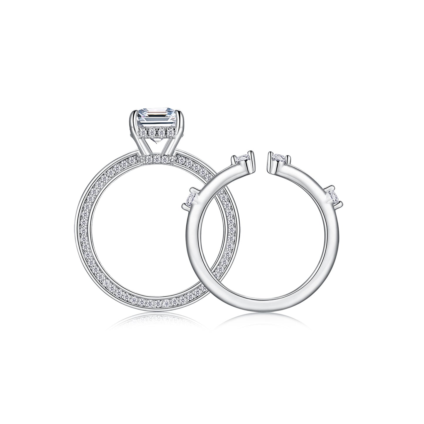 Ice Crystal Love - Moissanite S925 Sterling Silver & Platinum-Plated Diamond Ring