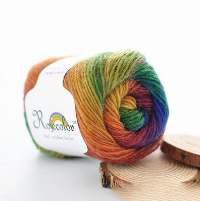 Dyed Rainbow Roll of Wool