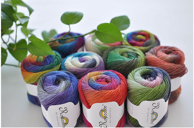 Dyed Rainbow Roll of Wool