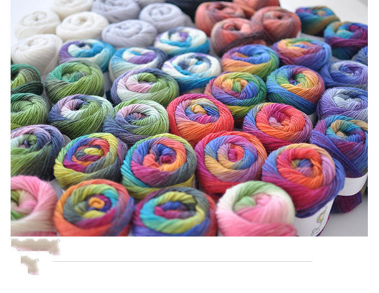 Dyed Rainbow Roll of Wool