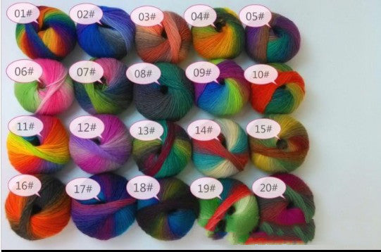 Dyed Rainbow Roll of Wool