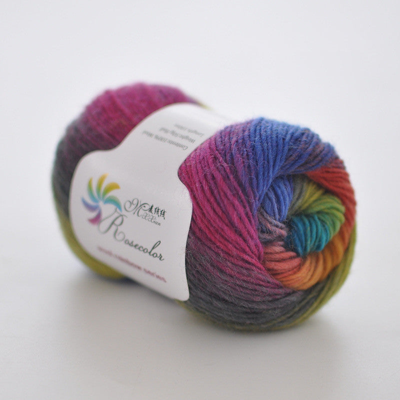 Dyed Rainbow Roll of Wool