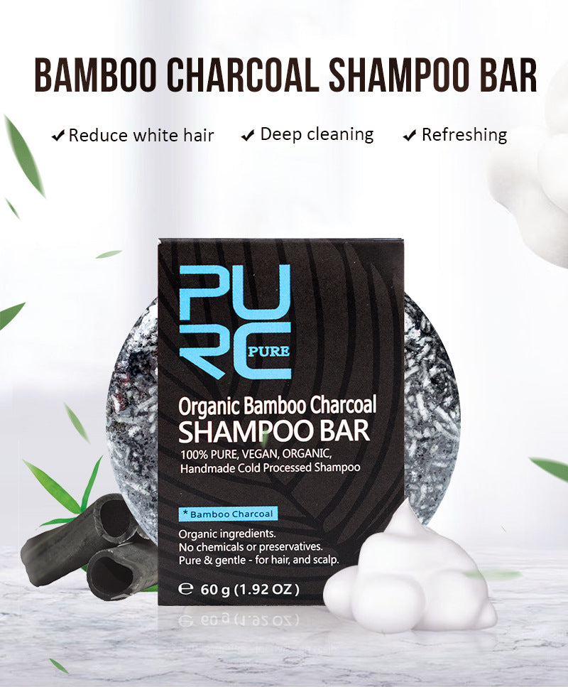 Hand-Extracted Bamboo Charcoal Shampoo Soap Bar