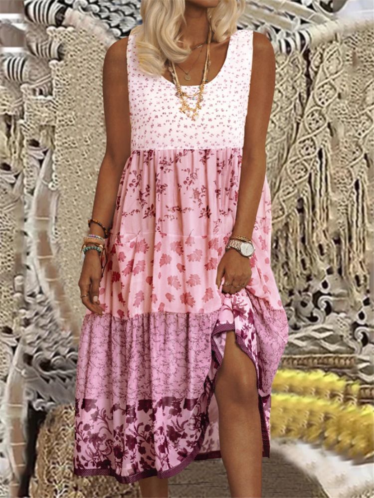 Women's Sleeveless Round Neck Dress