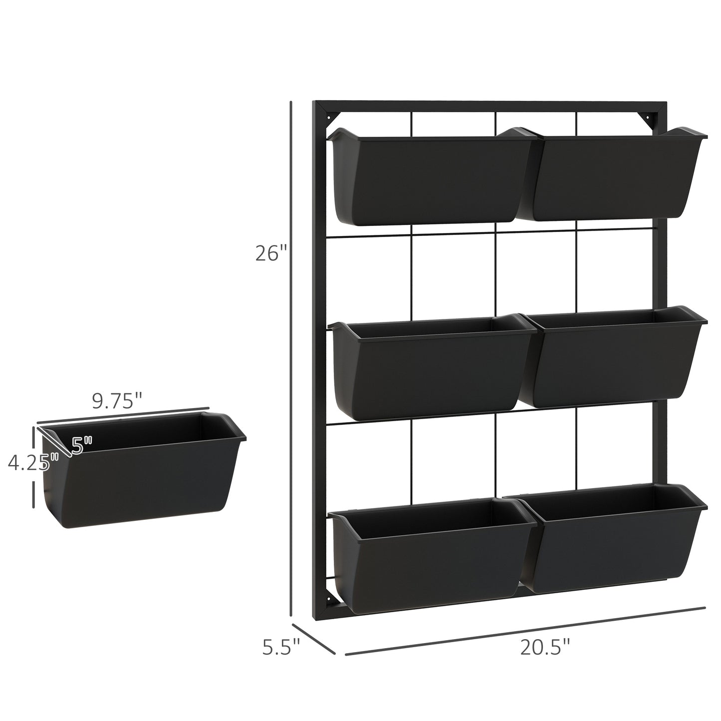 3-Tier Hanging Planter with 6 Pots for Indoor and Outdoor Use