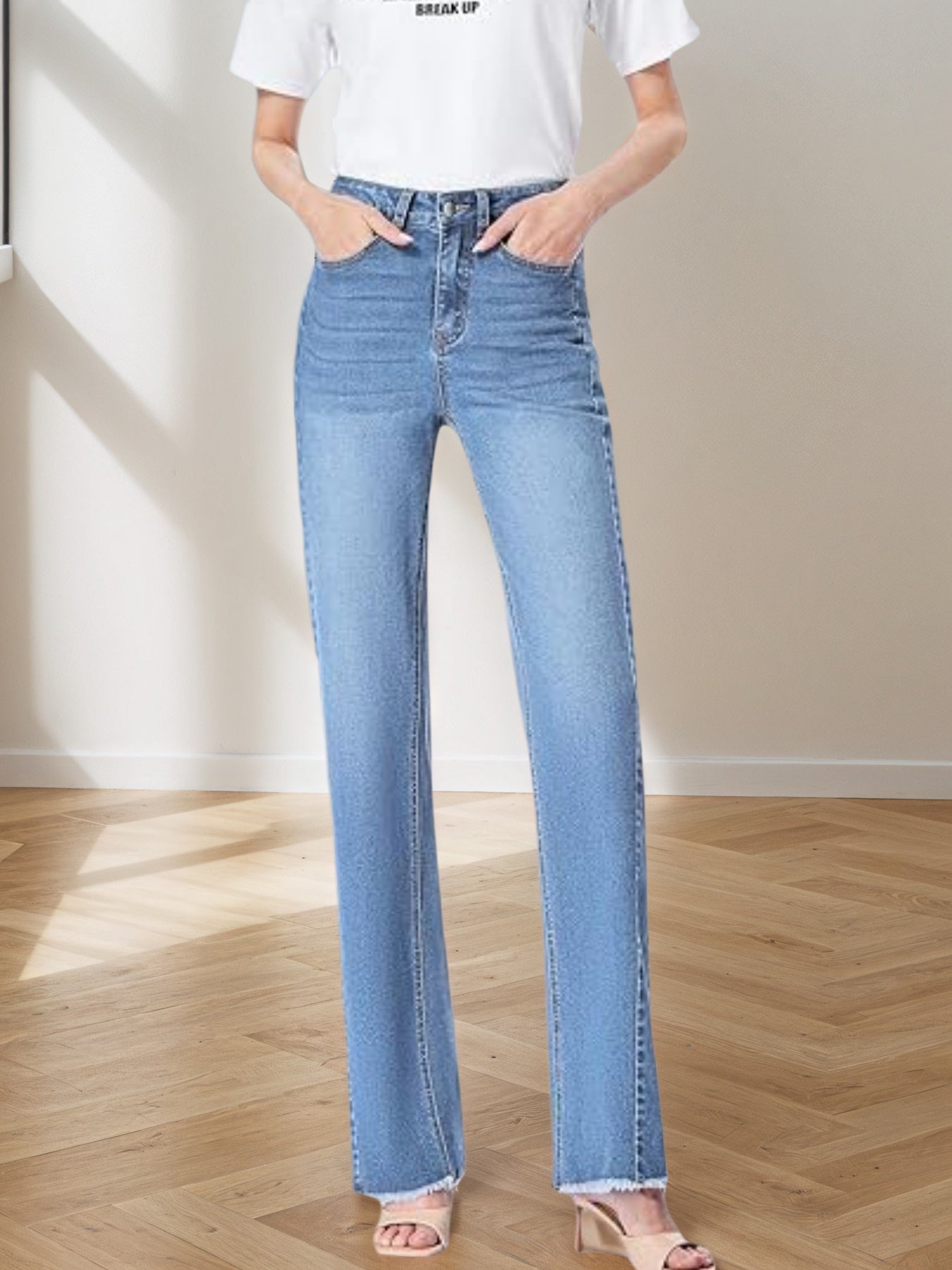 Denim Wide Leg Pants