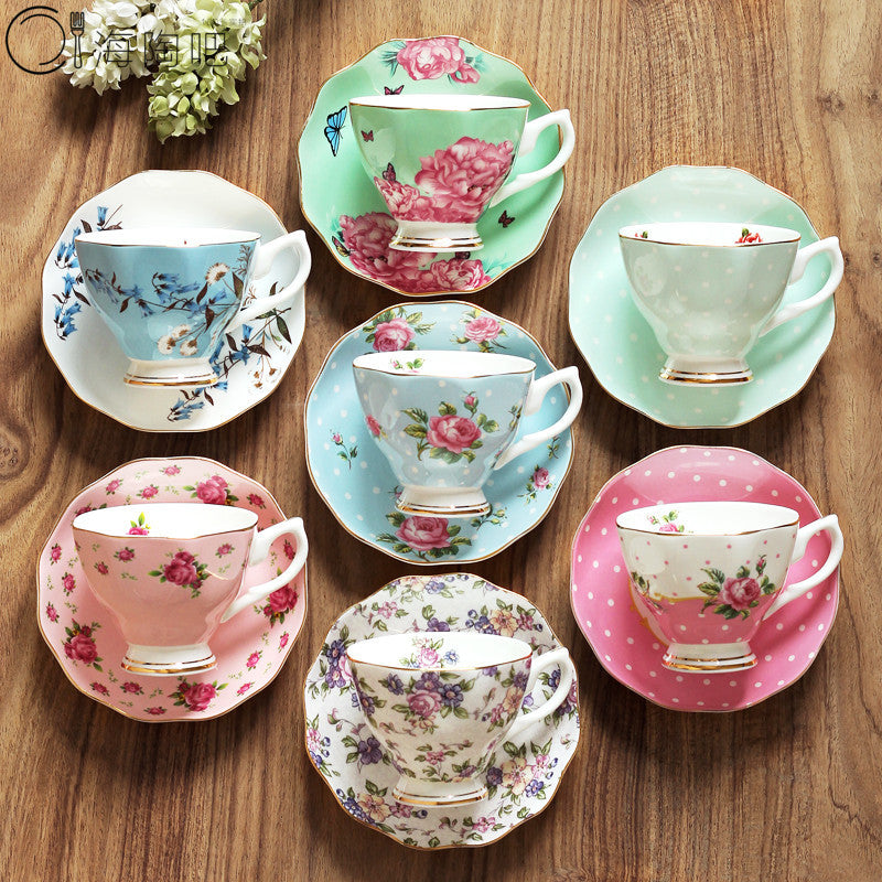 European Classic Series Bone China Coffee Cup & Saucer Set