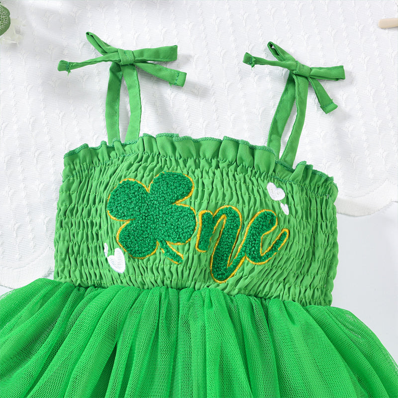 Baby Girl's Clover Embroidered Dress