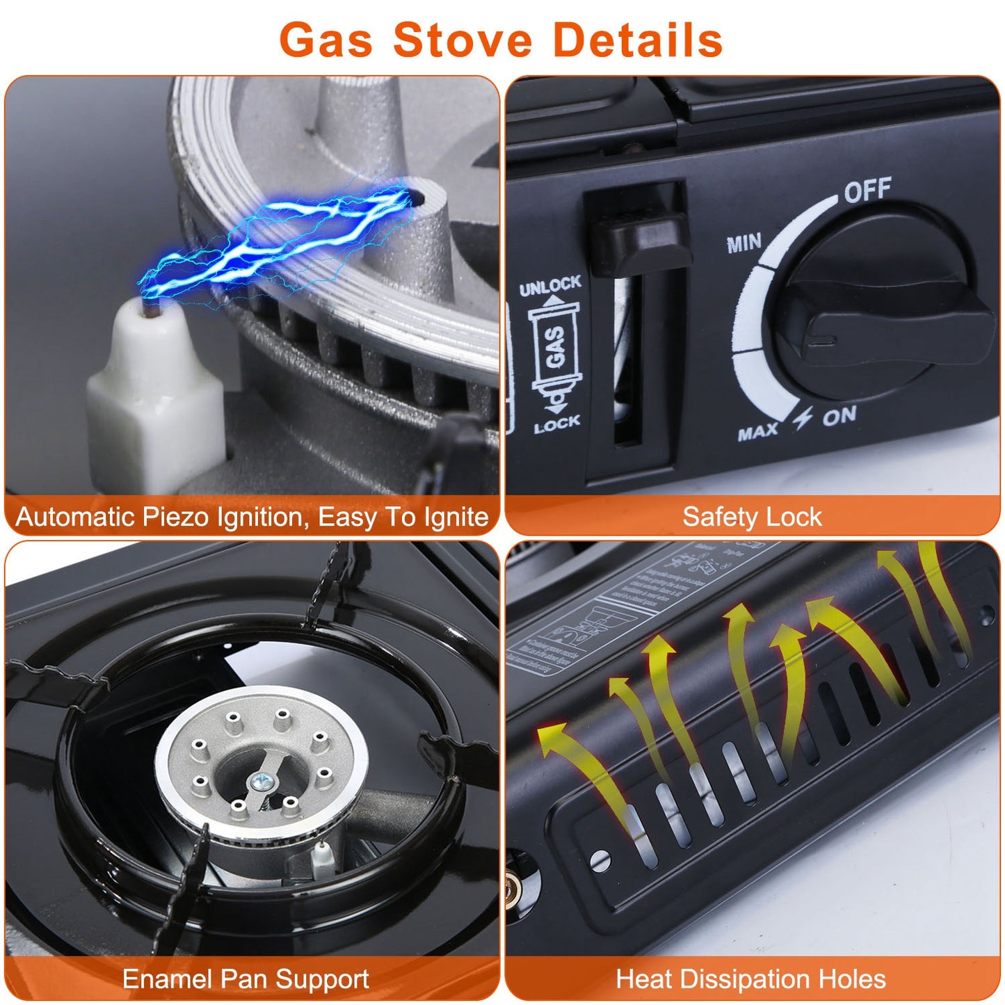 1Pc 3300W Portable Camping Stove
