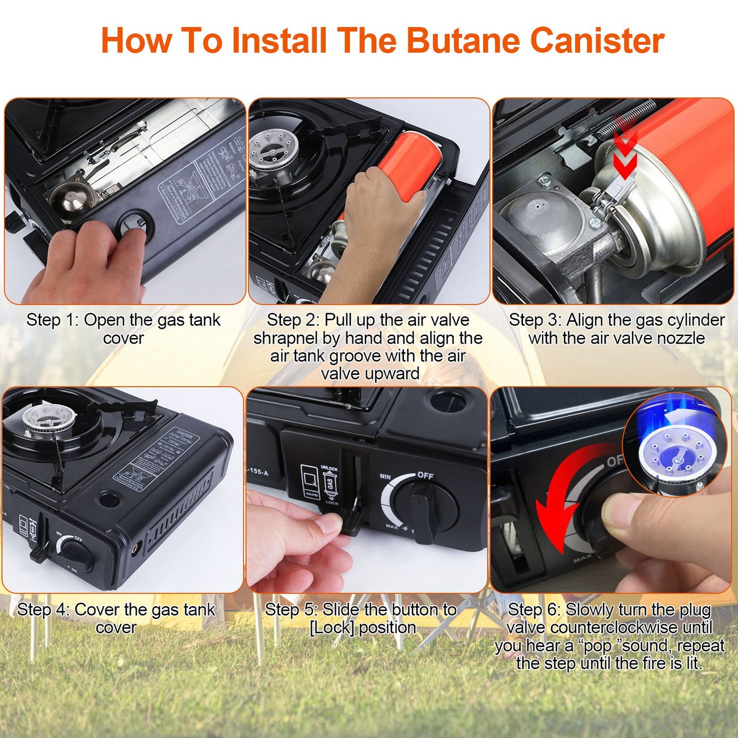 1Pc 3300W Portable Camping Stove