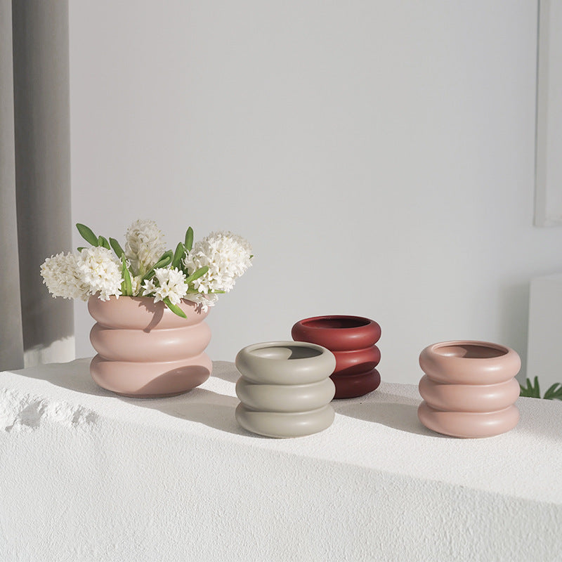 Morandi Round Ceramic Flower Vase