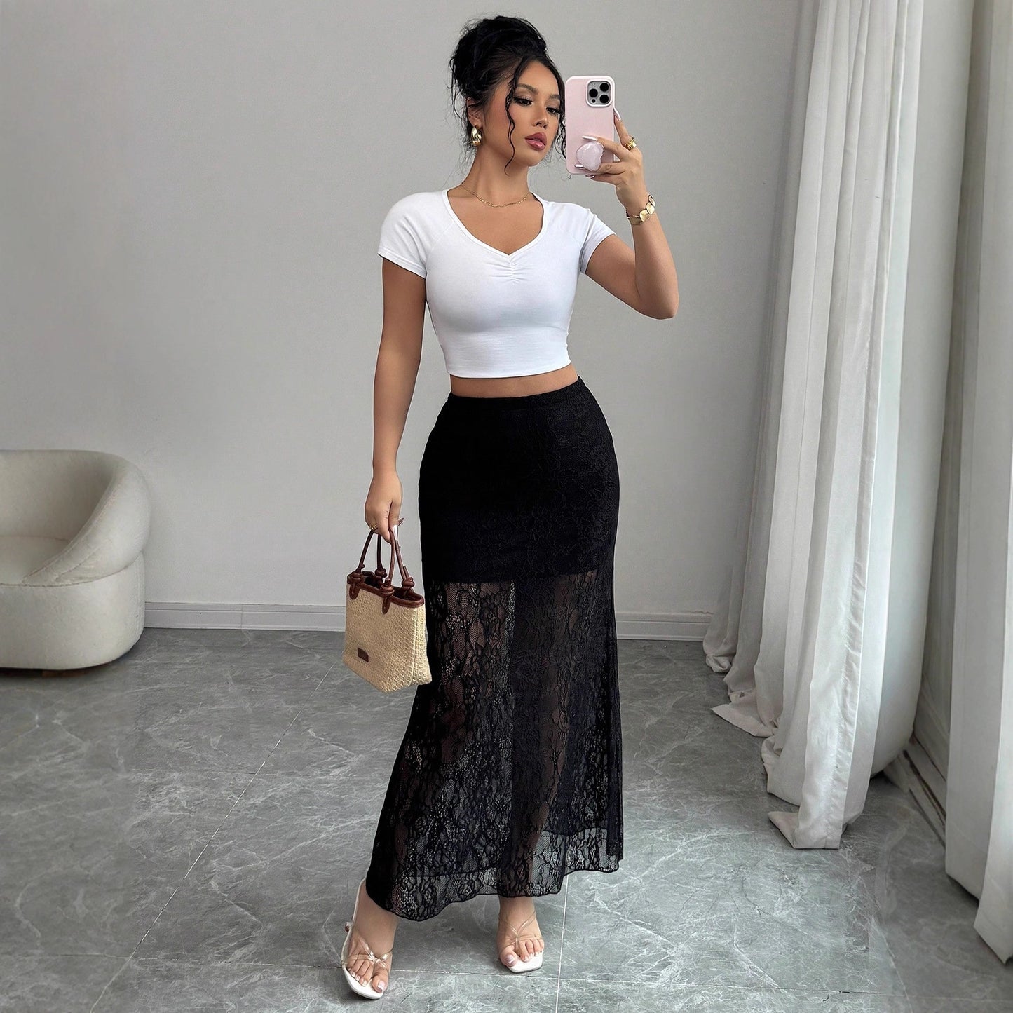 High Waist Flattering Sheath Slimming Skirt
