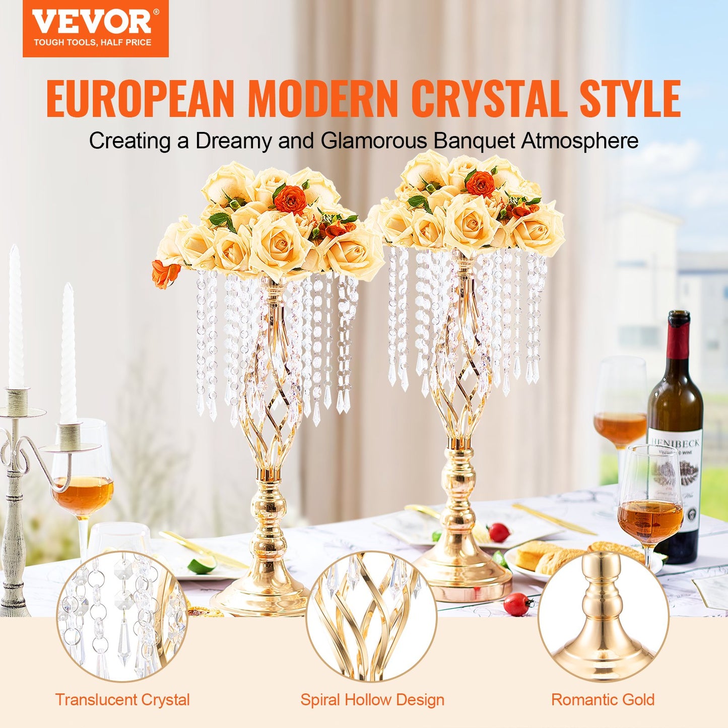 Crystal Wedding Flower Stand Vase